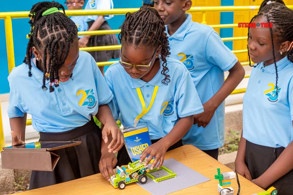 Students learning robotics at Asda